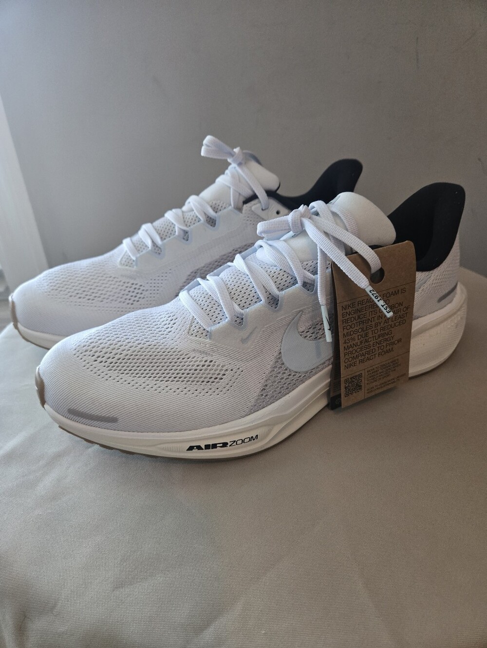 Nike Air Zoom Pegasus 41 Men’s Size 12 White Gray Running Shoes ReactX NWT